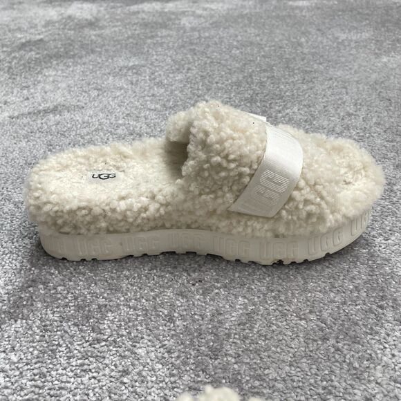 UGG Shearling Paltform Slippers Sandals Womens 8 Cream Lamb Skin Treadlite Wool - Picture 7 of 13